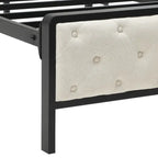 Letto imbottito con base a piattaforma e testiera contenitore | 2 porte USB | 499 kg | Queen