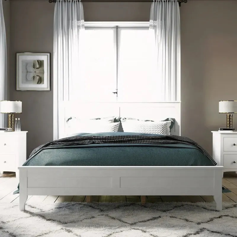 Letto a piattaforma matrimoniale in legno massello