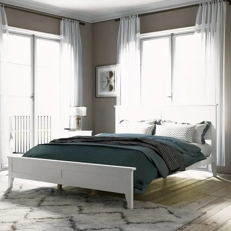Letto a piattaforma matrimoniale in legno massello