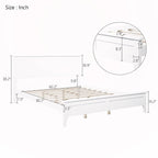 Letto a piattaforma matrimoniale in legno massello