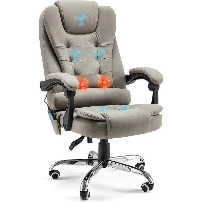 Sedia da Ufficio Ergonomica con Massaggio a 7 Punti e Calore | Reclinabile a 135° | Capacità 158 kg