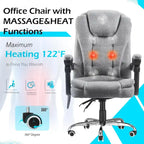 Sedia da Ufficio Ergonomica con Massaggio a 7 Punti e Calore | Reclinabile a 135° | Capacità 158 kg