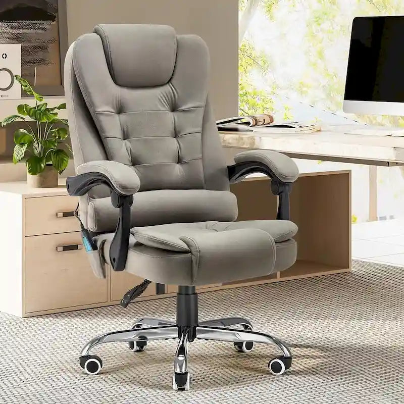 Sedia da Ufficio Ergonomica con Massaggio a 7 Punti e Calore | Reclinabile a 135° | Capacità 158 kg