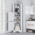Mobiletto angolare alto per bagno | Ripiani regolabili | MDF | 38x38x155 cm