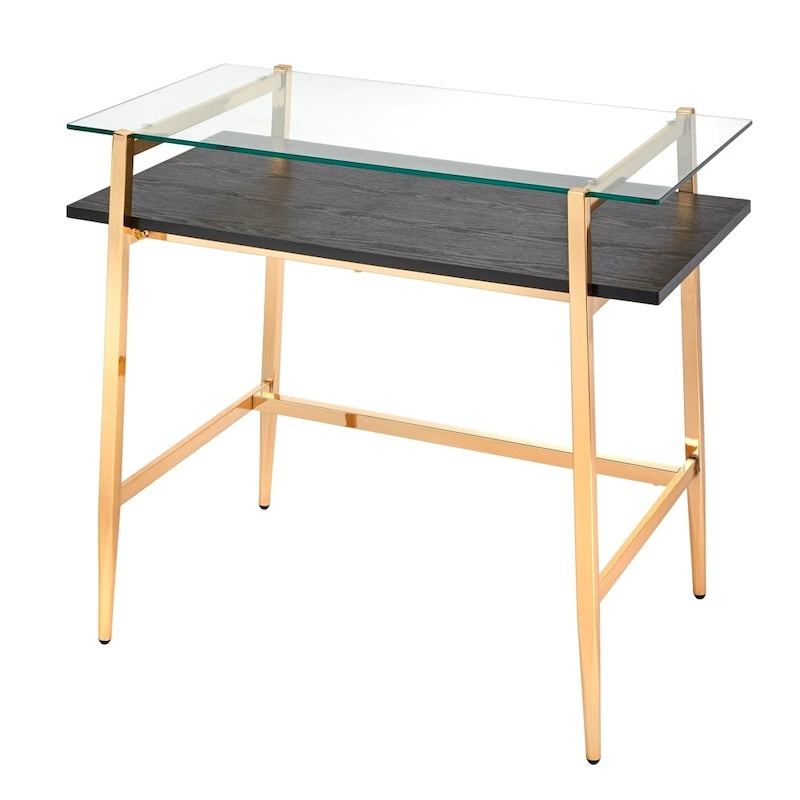 Scrivania con piano in vetro in stile Mid-Century Modern | Stile minimalista per l'home office