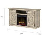 Mobile TV con camino elettrico in stile rustico per TV fino a 55" | Finitura Pino Ashland | 47.5" L