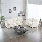 2 Seater Loveseat and Chair Set, 2 Piece Sofa & Chair Set, Loveseat and Accent Chair , 2-Piece Upholstered Chenille Sofa Living