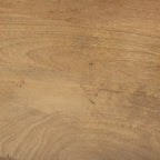 Tavolino rotondo in legno massello marrone chiaro | Base geometrica a 3 gambe | Stile moderno di metà secolo