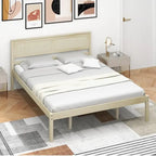 Struttura letto in legno con testiera e doghe di supporto
