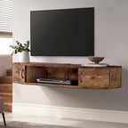 Console TV/Media Flottante a Parete e Mobiletto Scrivania | Gestione Cavi | Moderno