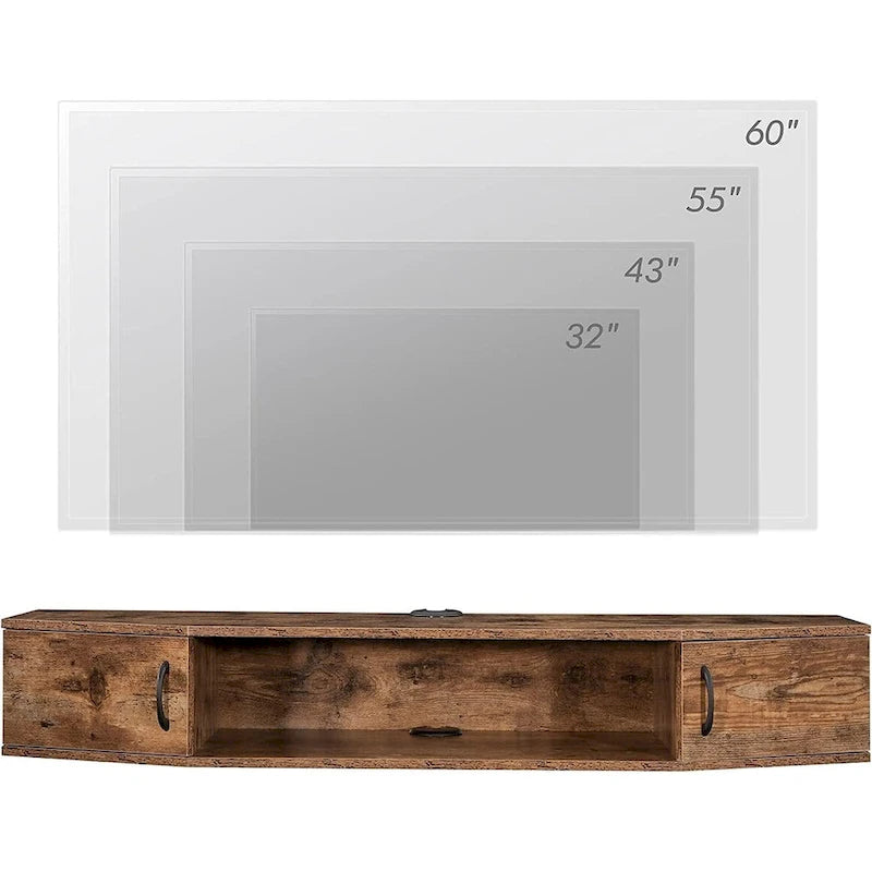 Console TV/Media Flottante a Parete e Mobiletto Scrivania | Gestione Cavi | Moderno