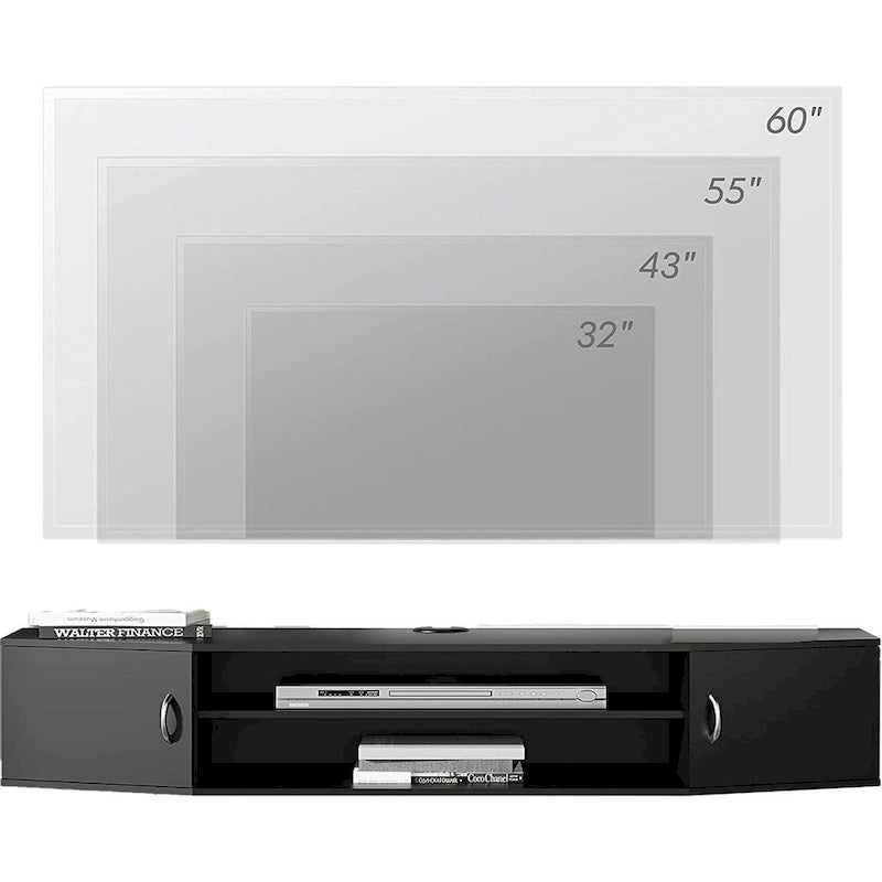 Console TV/Media Flottante a Parete e Mobiletto Scrivania | Gestione Cavi | Moderno