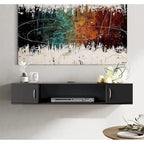 Console TV/Media Flottante a Parete e Mobiletto Scrivania | Gestione Cavi | Moderno