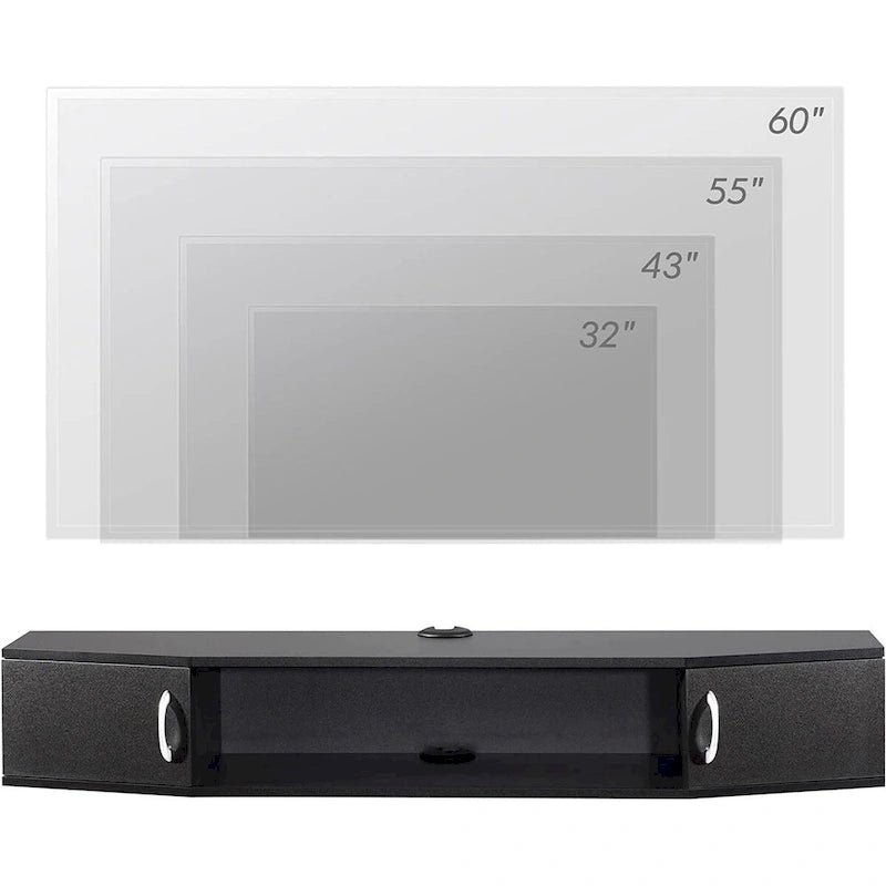 Console TV/Media Flottante a Parete e Mobiletto Scrivania | Gestione Cavi | Moderno