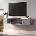 Console TV/Media Flottante a Parete e Mobiletto Scrivania | Gestione Cavi | Moderno
