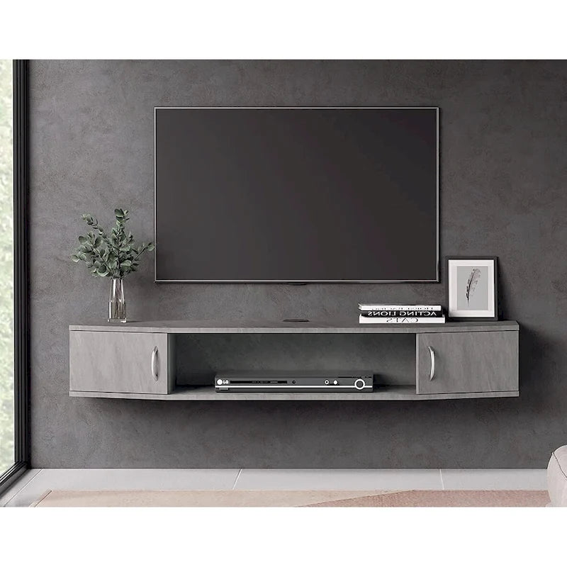 Console TV/Media Flottante a Parete e Mobiletto Scrivania | Gestione Cavi | Moderno