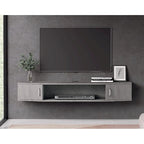 Console TV/Media Flottante a Parete e Mobiletto Scrivania | Gestione Cavi | Moderno