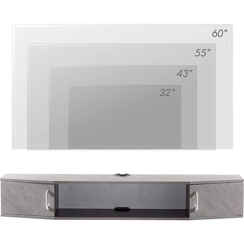 Console TV/Media Flottante a Parete e Mobiletto Scrivania | Gestione Cavi | Moderno