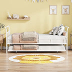 Divano Letto in Metallo Singolo con Maniglie Curve e Letto Estraibile Singolo