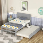 Struttura letto a piattaforma in legno dal design moderno con letto estraibile