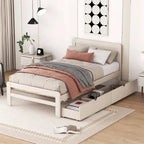 Struttura letto a piattaforma in legno dal design moderno con letto estraibile
