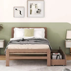 Struttura letto a piattaforma in legno dal design moderno con letto estraibile