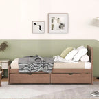 Struttura letto a piattaforma in legno dal design moderno con letto estraibile