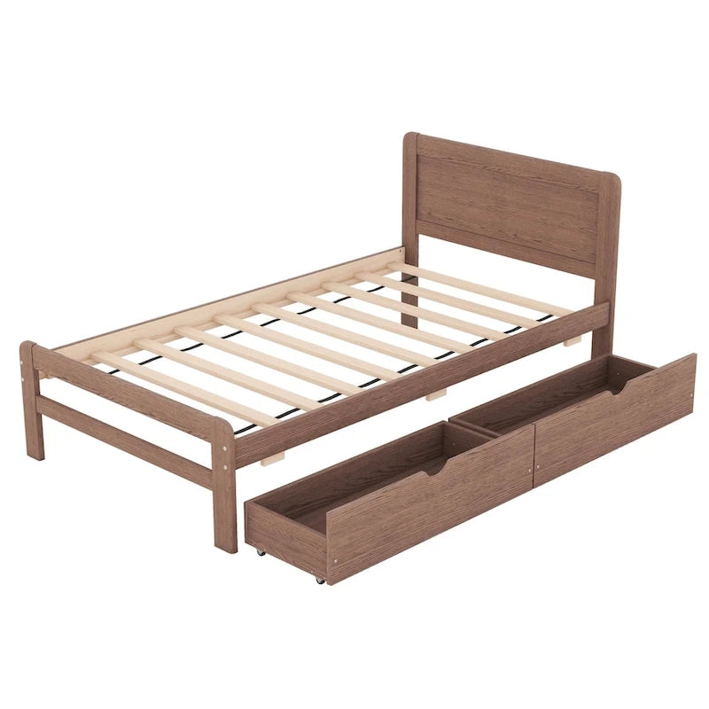 Struttura letto a piattaforma in legno dal design moderno con letto estraibile
