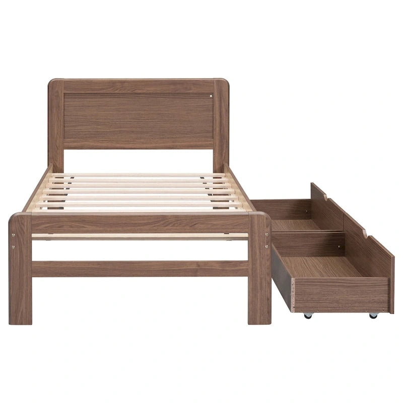 Struttura letto a piattaforma in legno dal design moderno con letto estraibile