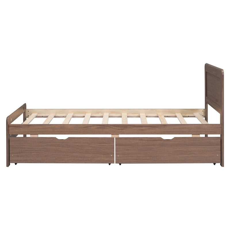 Struttura letto a piattaforma in legno dal design moderno con letto estraibile