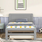 Struttura letto a piattaforma in legno dal design moderno con letto estraibile