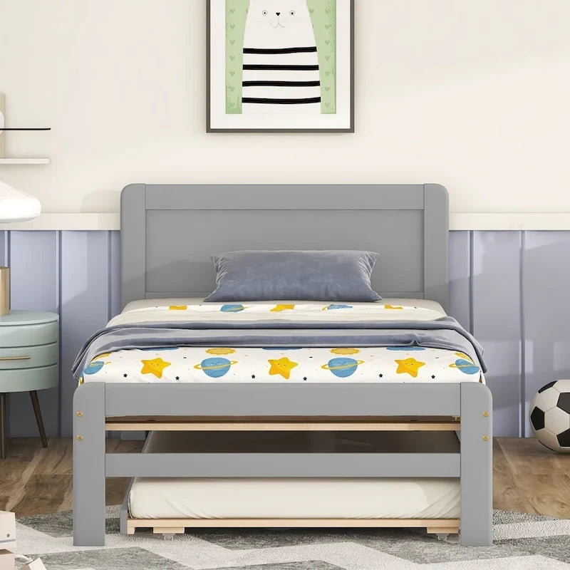 Struttura letto a piattaforma in legno dal design moderno con letto estraibile
