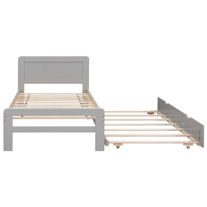 Struttura letto a piattaforma in legno dal design moderno con letto estraibile