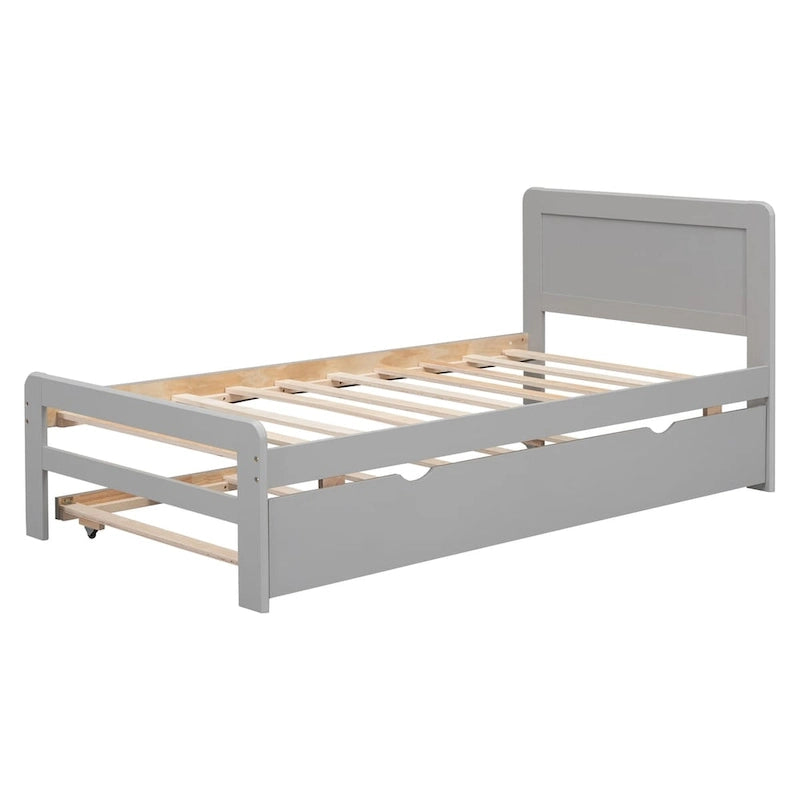Struttura letto a piattaforma in legno dal design moderno con letto estraibile