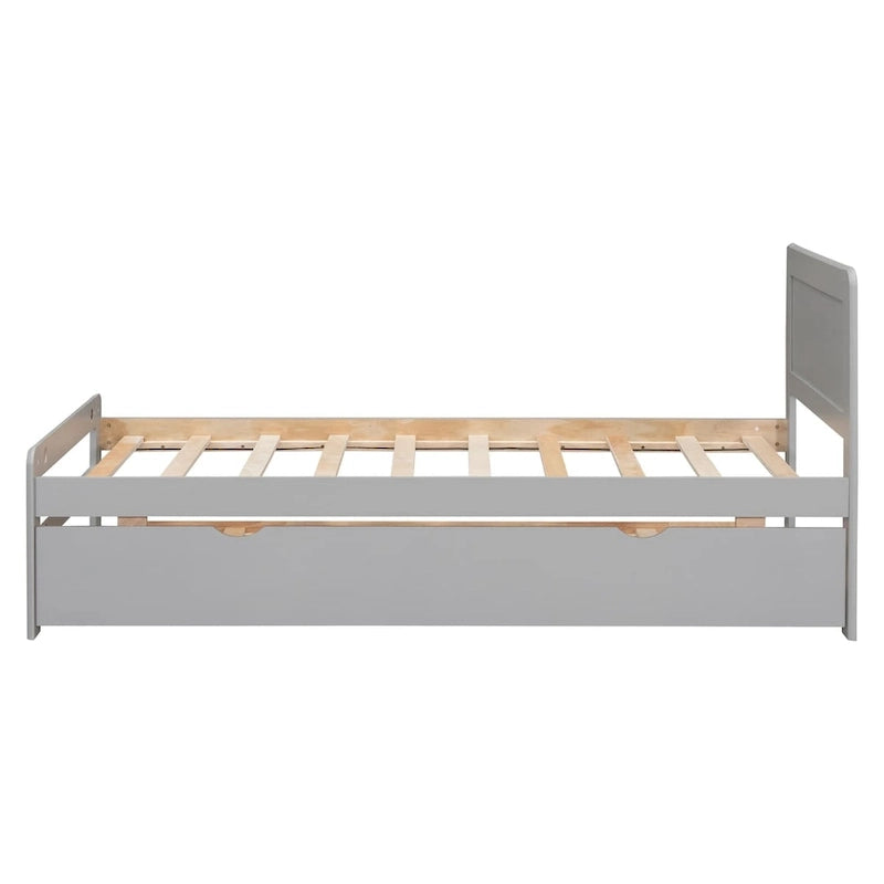 Struttura letto a piattaforma in legno dal design moderno con letto estraibile