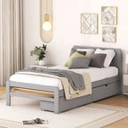Struttura letto a piattaforma in legno dal design moderno con letto estraibile