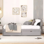 Struttura letto a piattaforma in legno dal design moderno con letto estraibile