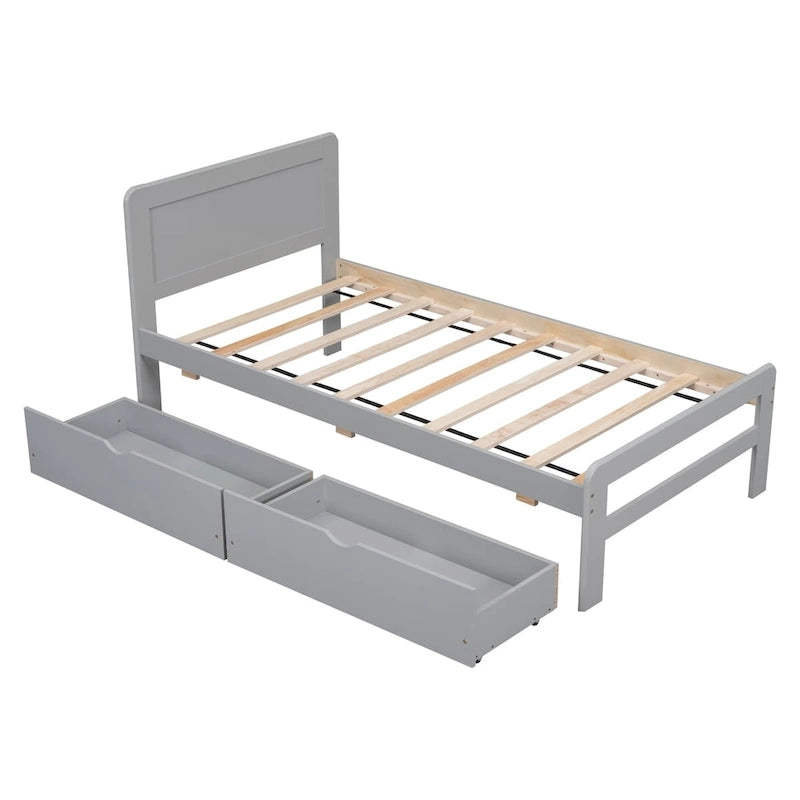 Struttura letto a piattaforma in legno dal design moderno con letto estraibile