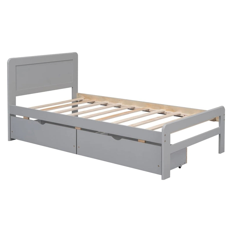 Struttura letto a piattaforma in legno dal design moderno con letto estraibile