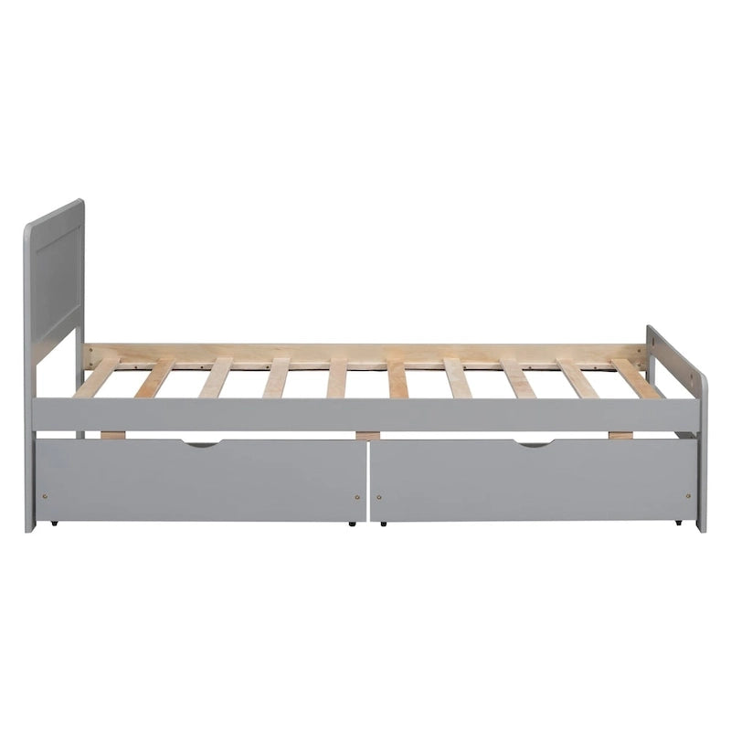 Struttura letto a piattaforma in legno dal design moderno con letto estraibile