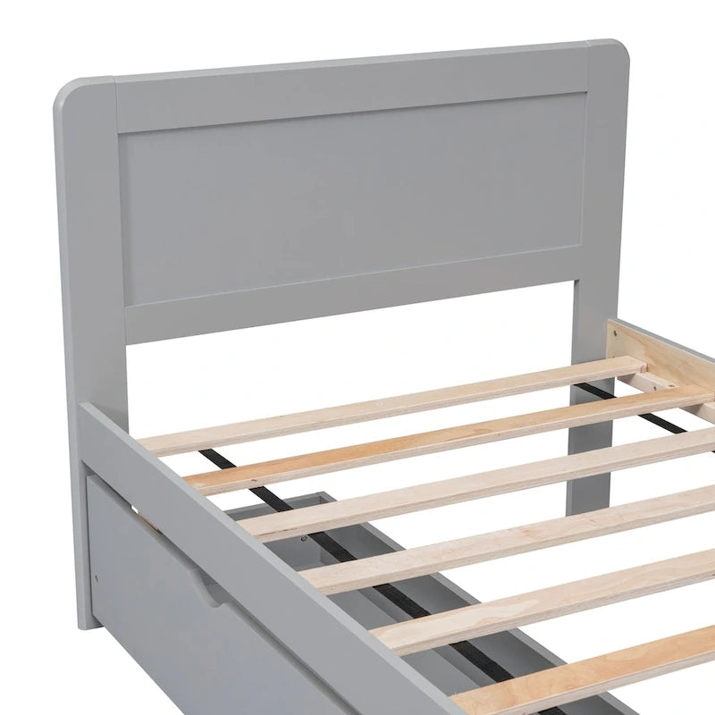 Struttura letto a piattaforma in legno dal design moderno con letto estraibile
