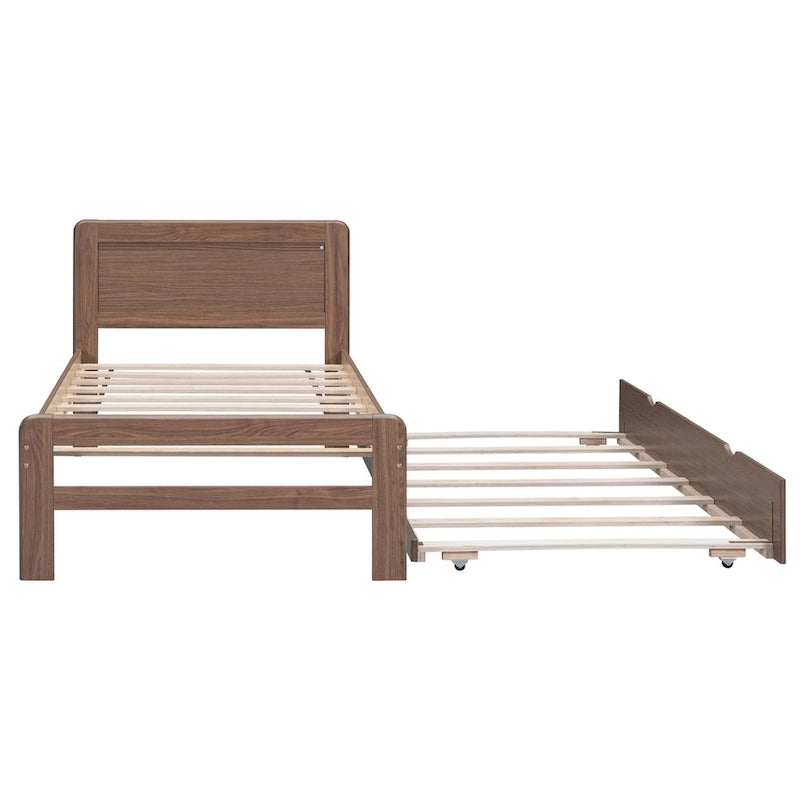 Struttura letto a piattaforma in legno dal design moderno con letto estraibile