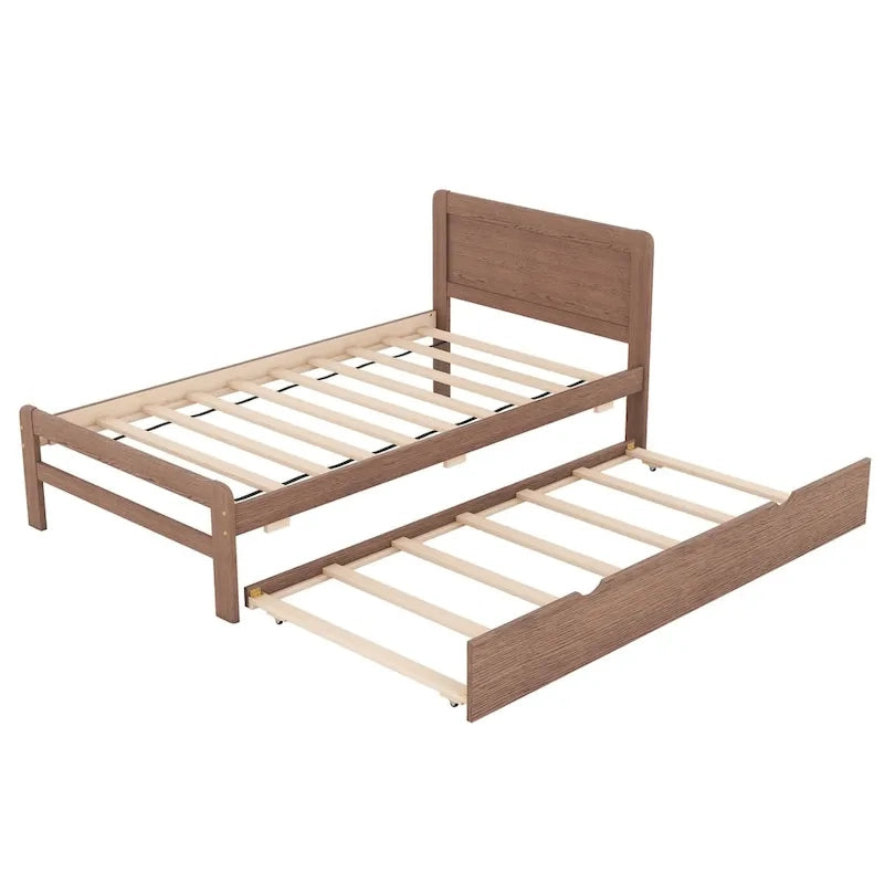 Struttura letto a piattaforma in legno dal design moderno con letto estraibile