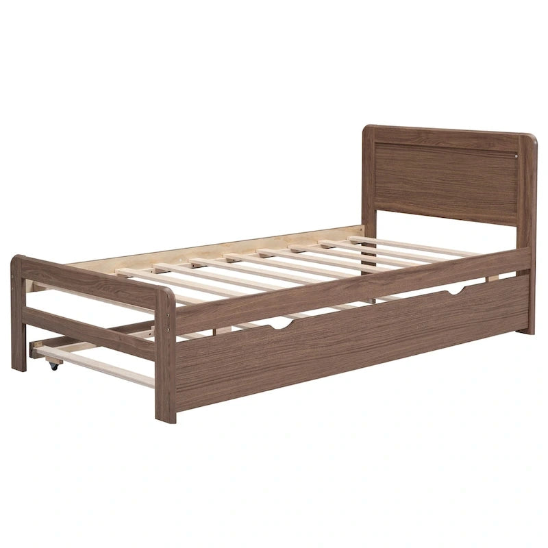 Struttura letto a piattaforma in legno dal design moderno con letto estraibile