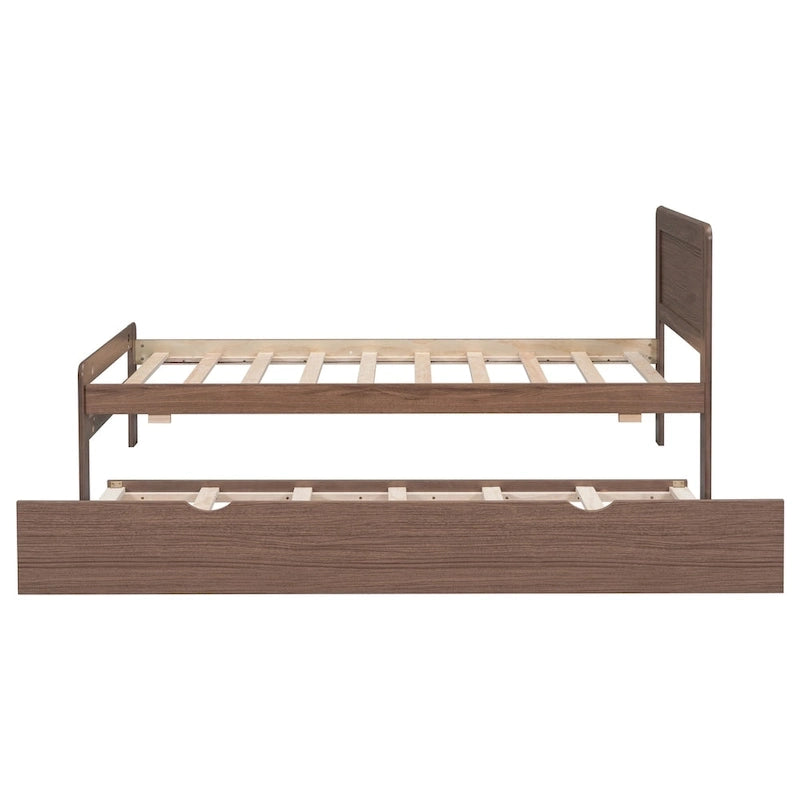 Struttura letto a piattaforma in legno dal design moderno con letto estraibile