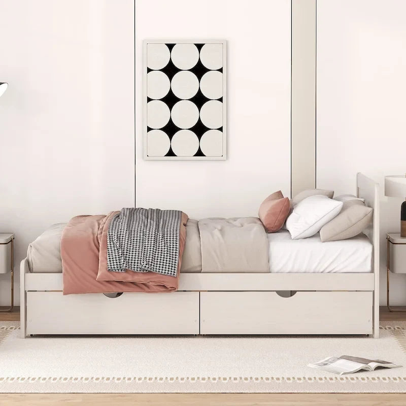Struttura letto a piattaforma in legno dal design moderno con letto estraibile