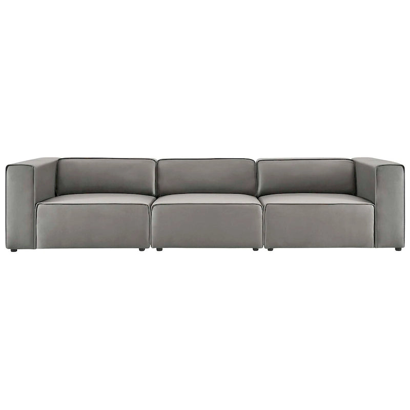 Divano componibile in pelle vegana 3 posti | A L | Chaise longue reversibile | Salotto moderno