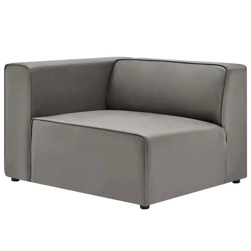 Divano componibile in pelle vegana 3 posti | A L | Chaise longue reversibile | Salotto moderno