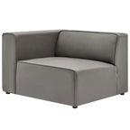 Divano componibile in pelle vegana 3 posti | A L | Chaise longue reversibile | Salotto moderno