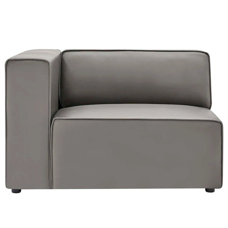 Divano componibile in pelle vegana 3 posti | A L | Chaise longue reversibile | Salotto moderno